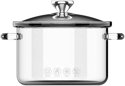 CVQWRJH Glass Cookware Glass Pot,for Cooking High Borosilicate Stovetop Cooking Pot with Lid and Handle, Heat Resistant Glass Cooking Pot for Pasta Noodle Soup Milk Food, Refrigerator and Microwave,1.