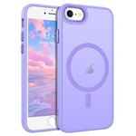 BENTOBEN Magnetic iPhone SE Case, iPhone SE 2022/3rd/2020/2nd gen iPhone 8/7 Phone Case 4.7", [Compatible with Magsafe] Translucent Matte Slim Thin Shockproof Women Men Protective Cover, Light Purple