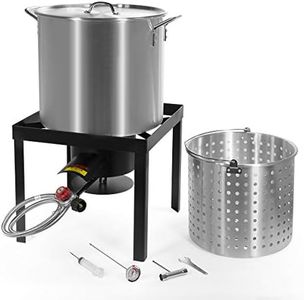 Barton X-Large Aluminum Turkey Fryer Steamer Burner BBQ Fair Clam Bake Pot 64 Qt Capacity 100,000 High-Pressure Burner