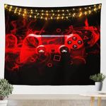 Feelyou Kids Gamepad Wall Blanket Modern Gamer Bedroom Decor for Boys Girls Teens Game Controller Tapestry Youth Gaming Console Wall Hanging Red Black Geometry Room Decor Small 51x59