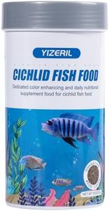 yizeril Cichlid Fish Food - All Natural Sinking Carnivore Pellets for Large Cichlid Tropical Fish Rich in Protein for Cichlid'S Color Enhancing Healthy Development and Cleaner Water