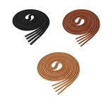 Lify Waxed Cotton Extra Thin Dress Round Shoelaces for formal shoes, available in 60CM (23.62'') & 80CM (31.5'') - 2 Pair PacK (Black, Teak and Tan, 80CM (31.5'' Inch))