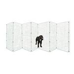 Free Standing Dog Gate - 1m x 11ft Metal Fence Panels - 50x50mm Portable Wire Fencing for Dogs - Dog Fence for Indoor or Outdoor Use - Foldable Puppy Playpen