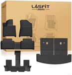Lasfit Floor Mats & Backrest Mats & Cargo Mat for Hyundai Santa Fe 2026 2025 2024 (Fit Gas & Hybrid), All Weather TPE Custom Fit Floor Liners for Santa Fe Full Set Car Mats Accessoires, Black