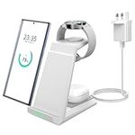 Wireless Charger for Samsung - NANAMI 3 in 1 Fast Charging Stand for Multiple Devices, Quick Induction Charging Station for S24 Ultra S23 S22 S21 S20 Z Fold Flip 4, Galaxy Watch 6/5 Galaxy Buds 2 Pro