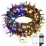 Twinkle Star Christmas Tree Lights Indoor Warm White & Multicoloured, 30m 300 LED RGB Christmas Lights Outdoor Waterproof, Remote/Modes/Timer, Coloured String Lights Mains Powered for Xmas Decorations