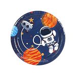 Wanna Party Space Theme Plates, 9 inch Paper Plates for Outer Space Birthday Party Supplies,Galaxy Solar System Astronaut Theme Party-Pack of 8