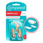 COMPEED Assorted Ampoules, 5 Hydrocolloid Dressings - Foot Treatment, One Pack Contains 2 x Medium (6.8 x 4.2 cm), 2 x Small (6 x 2 cm), 1 x Between Fingers (5 x 1.8 cm)