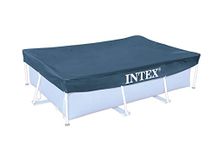 Intex Pool Cover, Rectangular 3x2m, 20cm Overhang, Vinyl, Drain Holes, Dark Green