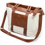 SUNVENO Diaper Bag Tote, Large Capacity Baby Bag for Mommy with Changing Pad-Brown