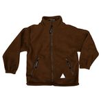 Ozmoint School Uniform Boys Girls Mens Womens Unisex Zip Through Polar Fleece Jacket (8 Colours) Kids Children 22"-34" Chest & XS-XL Adult Sizes Brown