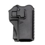 JINJULI Tactical Right Hand Waist Gun Holster，MOLLE Vest Pistol Holster for Glock 17 19 22 23 31 (Black, Vest Holster)