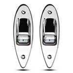 TIKSCIENCE LED Navigation Side Lights,Marine Boat Stainless Steel Flush Mount Waterproof Light 12V, Teardrop Bow Lights,LED Bow Navigation Lights Pontoons Sailing Signal Lights,Red and Green - 1Pair