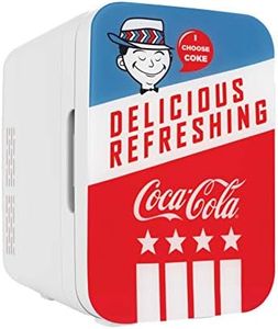 Cooluli Retro Coca-Cola Mini Fridge for Bedroom - Car, Office Desk & College Dorm Room - 10L/12 Can Small Refrigerator - AC/DC 12V Portable Cooler & Warmer for Food, Drinks & Skincare (Coke, Vintage)