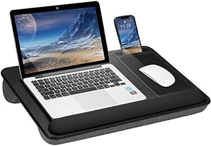 Oversized Lap Desk - Portable Laptop Desk with Wrist Pad, Mouse Pad and Phone Holder, Fits up to 17 inch Laptop Tablet Black Laptop Stand for Writing Desk and Drawing