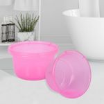 Heart Home Pack of 3 Bath Tub | Multipurpose Bath Tub | Tub for Bathroom-Feeding Pan-Bathing-Washing Clothes | Washing Tub | Bathroom Tub | Baby Bathing Tub | 25 LTR | Transparent Pink