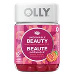 OLLY Undeniable Beauty Gummy Supplement for women Grapefruit Glam with biotin, keratin and vitamins C & E 30 day supply 60 gummies