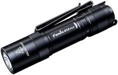 fenix E12 v3.0, Mini Lightweight Everyday Carry Torch | 200 Lumens | 78m | 100 Hrs Max | AA Battery Powered | Bi-Directional Body Clip | Magnetic Tail Cap | IP68, Black