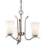 Kichler Lighting 43073NI Armida 3-Light Mini-Chandelier with Satin Etched White Glass, Brushed Nickel Finish