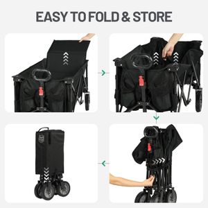 TIMBER RIDGE Folding Camping Trolley – Portable Outdoor Utility Cart
