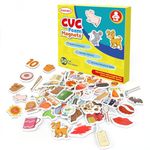 Kasfalci CVC Word Games,50 Magnetic Foam Objects,Fridge Magnets for Kids,Speech Therapy Toys for Toddler,Learn to Read Spelling Reading Learning Phonics for Preschool Kindergarten Classroom Supplies