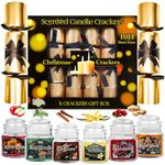 KreativeKraft Christmas Crackers Luxury Mini Scented Candle Set Pack of 6 Festive Crackers Christmas Party Novelty Gifts