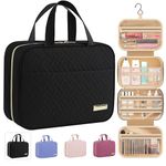 HOTOR Travel Toiletry Bag - Toiletry Bag w/Hanging Hook - Spacious Toiletry Bag for Women & Men, Makeup Bag/Big Comparment, Waterproof for Travel Accessories, Travel Essentials, Small, Black