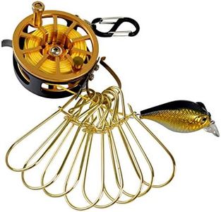 Joyeee Fish Stringer with Float for Kayak, 9-Snap Multi-Color Silent Stringer with Heavy Duty Stainless Steel Stringer Large Hooks Lock and Fish Float, 6m/19.7 Foot Long, 68 lb, Men Gift Box, Gold