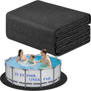 21-Foot Round Pool Liner Pad for Above Ground Pools, Above Ground Pad, Ultra-Thick & Tear-Resistant Underlay Mat, Puncture/Weed Proof Protective Cover, Eco-Friendly Black Fabric, Extends Pool Life