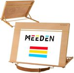 MEEDEN Desk Easel Adjustable Art Stand: 5-Position A2 Drawing Easel - Portable Table Top Easel with Carry Belt - Sturdy Beechwood Desktop Easel for Painting