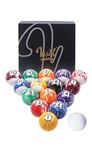 VSSAL Billiard Balls Set Pool Table Balls Marble-Swirl Style 16 Ball Set