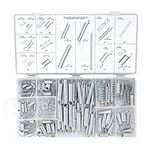 200 Pieces Tension Springs Assortment, Compression Springs, Assorted Extension Springs, Spiral Springs Kit, Metal Extended Compressed Springs Set with Storage Case