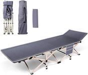 BLURISM Outdoor Folding Camping Bed for Adults, Portable Sleeping Cot, Heavy Duty Foldable Single Lounger for Fishing, Hiking, Travel, Office