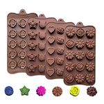 KRLIFCSL Flower Shape Baking Mold Candy Mold, Silicone Chocolate Molds including Tulip Rose, Ideal for Wedding Festival Parties & Novelty Gift Molds, Pack of 4. (Flower Mold)