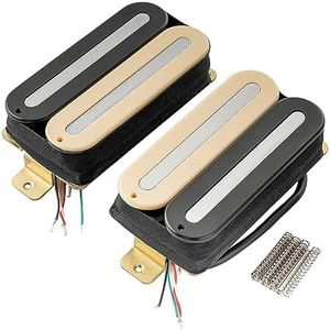 Artec HXTN Super Power Dual Hot Rail Ceramic Humbucker Electric Guitar Neck Bridge Pickup Set, Zebra