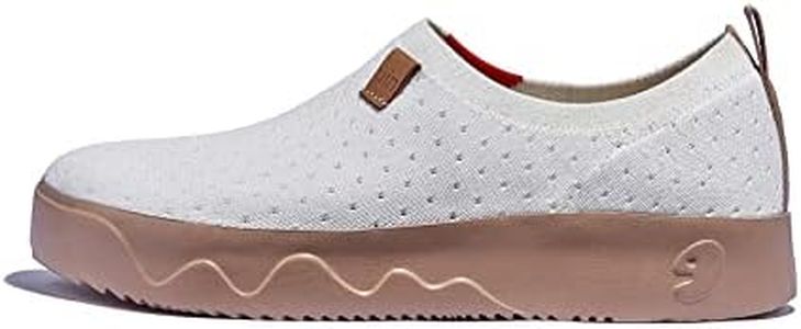 UIN Women's Art Travel Walking Shoes Slip On Casual Lightweight Wide Toe Fashion Sneaker Toledo Ⅸ Bright White (7.5)