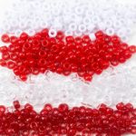 Gxchun 1000 Pcs Acrylic Pony Beads 6x9mm Bulk Plastic Large Hole White and Red 2 Mixed Beads Pen Hair Kandi Beads for Friendship Bracelet Jewelry Making Braids Kit