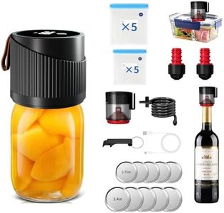 ANBEISTEE Sellador al vacío eléctrico inalámbrico para tarros de conservas de boca ancha y normal, para almacenamiento de alimentos y fermentación, color negro