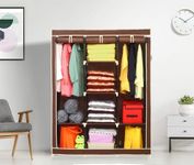 CbeeSo CB320 8 Racks and Double Hanger Foldable Wardrobe (Brown)