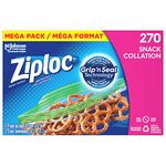 Ziploc Snack and Sandwich Bags for On-the-Go Freshness, Grip 'n Seal Technology for Easier Grip, Open and Close, 270 Count