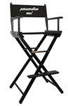 Personalise Online - Premium Tall Directors/Make-up/Cosmetic Chair (Black Wood Frame & Canvas) - FREE PERSONALISATION - Customised, Solid Wood, Gift for her – for Professional Makeup Artists