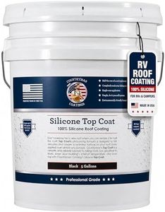100% Silicone Roof Coating for RVs, Campers & Flat Roofs - Waterproof Seal for Leaks, Cracks & Seams - Ponding Water Resistant - 4.75 Gallon Black