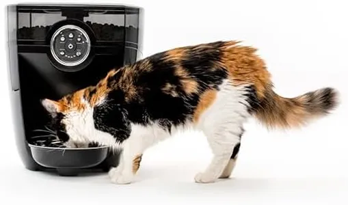 Feeder-Robot by Whisker, Black with Smoke-Grey Hopper; Smart, Automatic Pet Feeder, Feed Your Cat or Dog from Anywhere, Designed & Assembled in USA