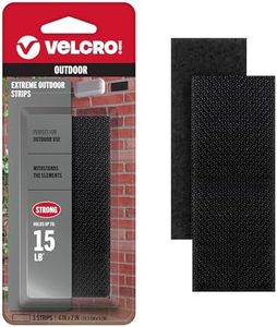 VELCRO Brand Industrial Strength Fasteners | Extreme Outdoor Weather Conditions | Heavy Duty Strength Holds up to 15 lbs | 4 x 2 inch Strips, 3 Sets, Black (VEL-30758-USA)