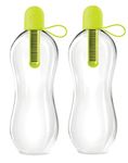 Bobble Classic Water Bottle, Filtered Water, BPA-Free Reusable Bottle, Soft Touch Carry Cap with Replaceable Carbon Filter for Sustainable Water and Hydration 34 oz, 2 Pack (Lime)