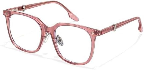 Chicid Oversized Blue Light Blocking Glasses with Chic Square Frame Metal Temple for Women Men