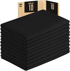6 Ft 10-Pack Tablecloths, Bulk Box, Hotels, Banquets & Events, Soft, Black
