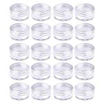 Desenda 20PCS 5ml Clear Sample Pots Empty Small Travel Containers Leak Proof Refillable Cosmetic Jars Makeup Sample Containers with Lid, Storage Pot for Lip Balm Scrub DIY Cosmetic