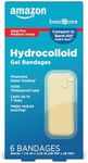 Amazon Basic Care Advanced Fast Healing Hydrocolloid Gel Bandages, Large Adhesive Pads with 2X Faster Healing, Heels & Toes Blister Prevention, 1.1 x 2.3 inches (6 Count)