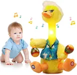 Talking Dancing Duck Toy, Repeating What You Say, Mimicking Toy Dancing Duck Baby Toys for Kids Toddlers Infants, Singing Duck Stuffed Animal Plush Toys, Twisting Electric Interactive Toy Gifts